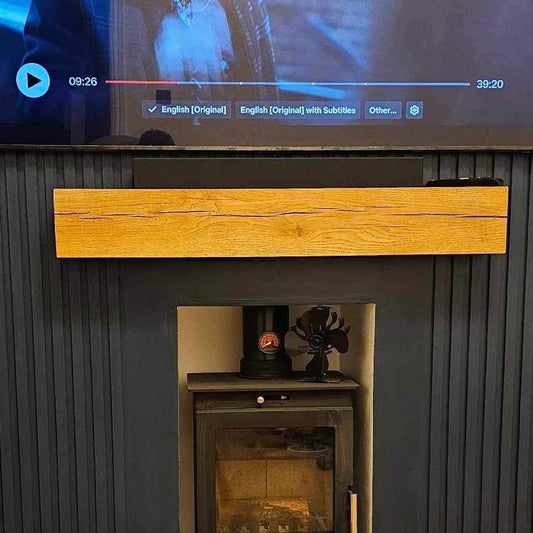 Oak Mantelpiece, 15 x 15cm - Straight Edge - Ivel & True