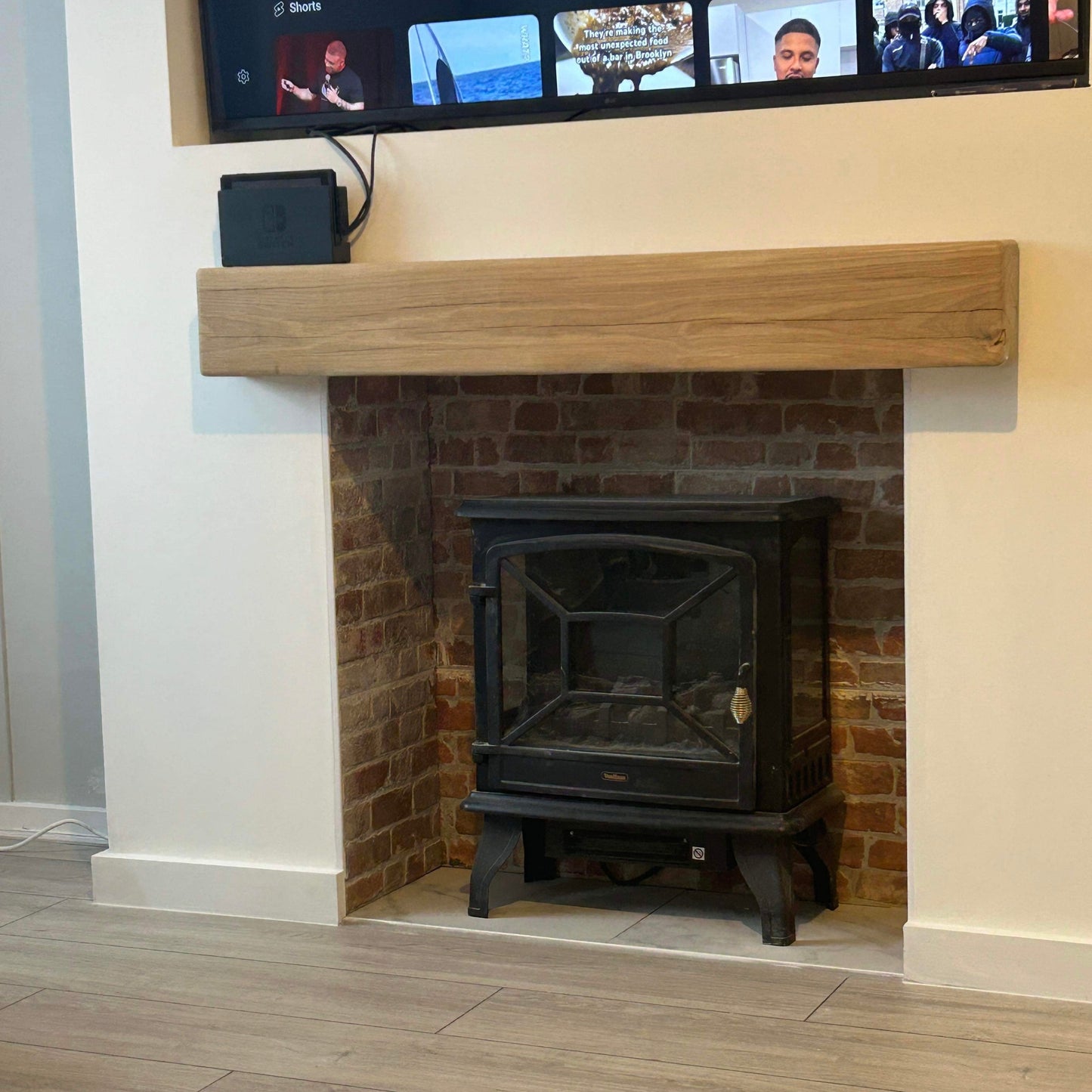 Oak Mantelpiece, 10 x 15cm - Small Rounded Edge - Ivel & True