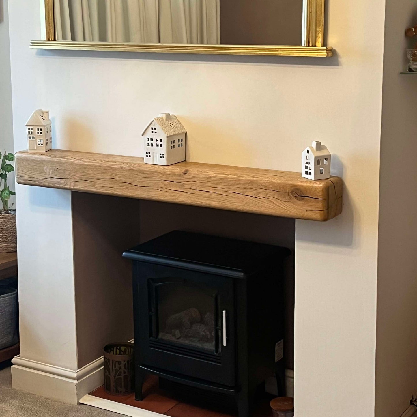 Oak Mantelpiece, 12.5 x 12.5cm - Large Rounded Edge - Ivel & True