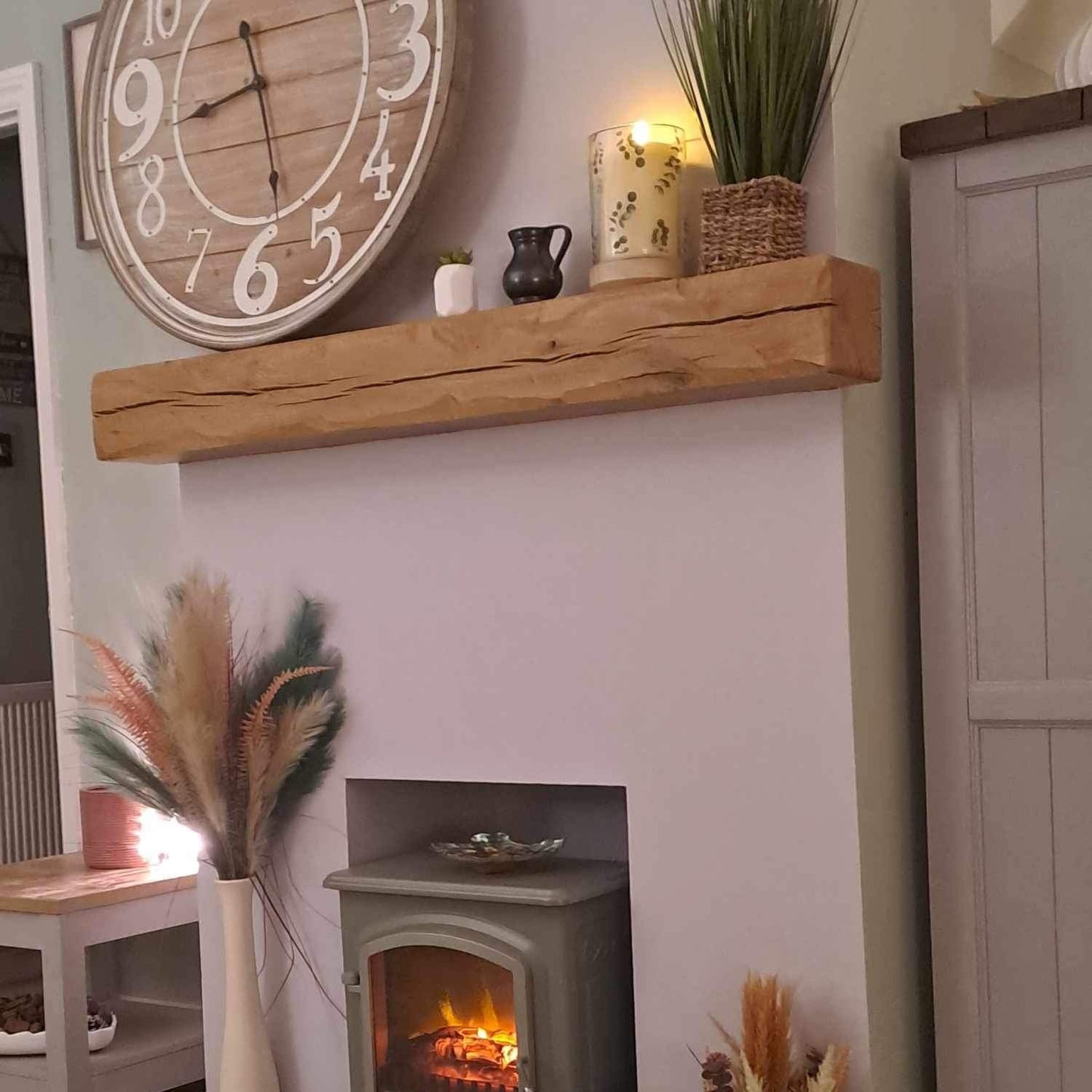 Oak Mantelpiece, 15 x 15cm - Rustic Edge - Ivel & True