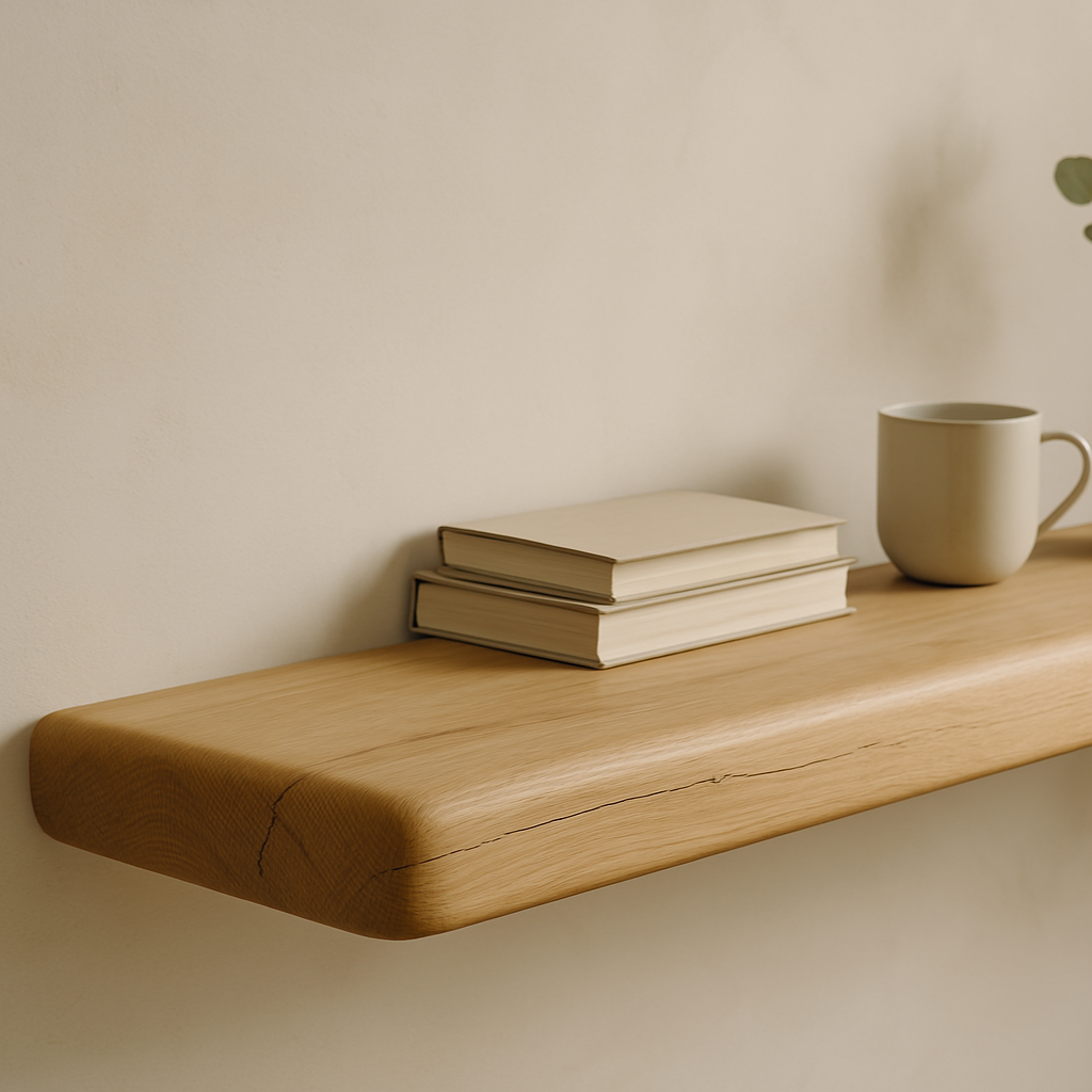 Oak Shelf, 7cm Thick - Large Rounded Edge - Ivel & True