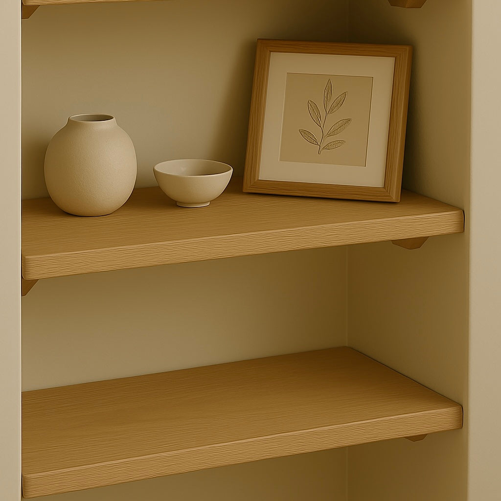 Oak Shelf, 2cm Thick - Straight Edge - Ivel & True