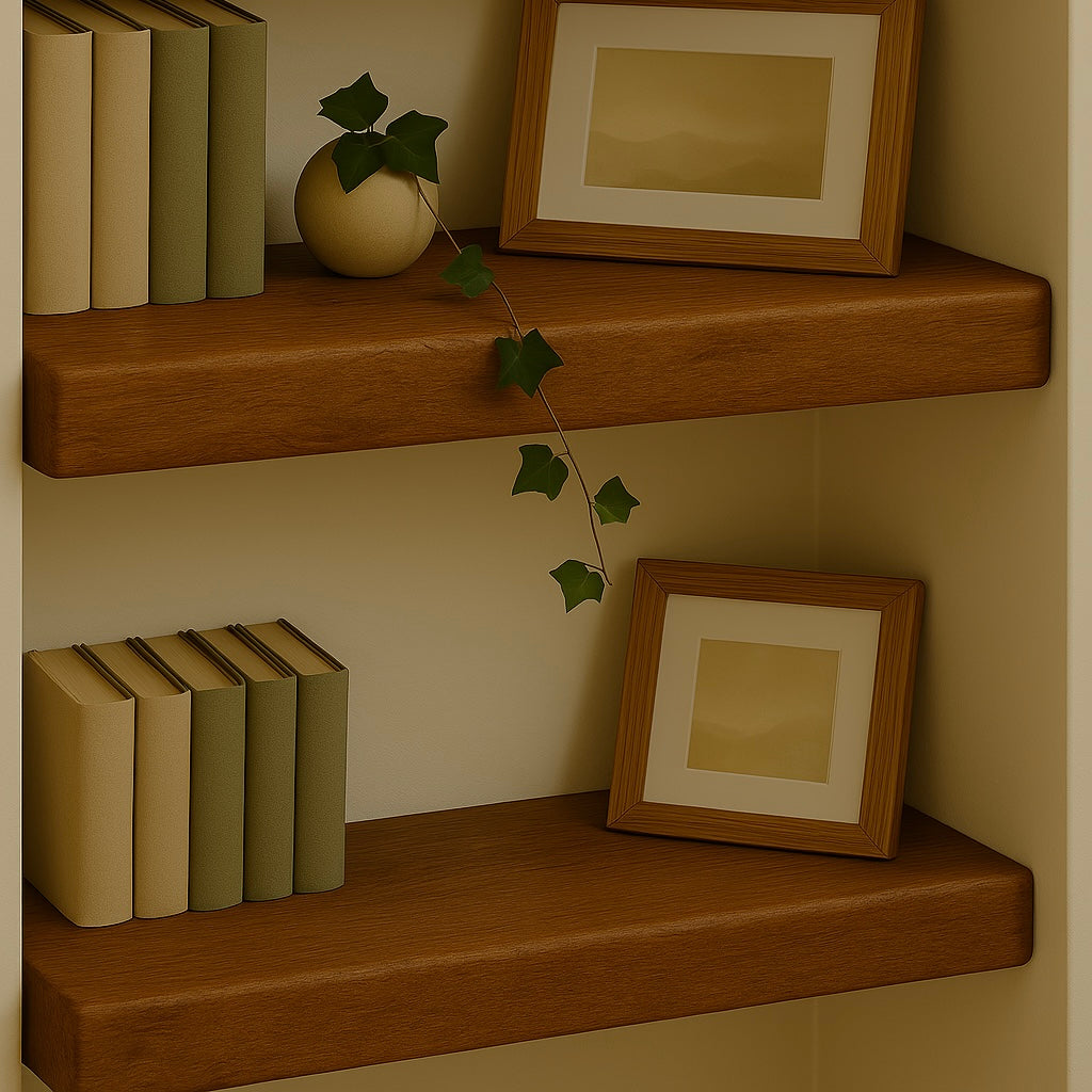 Oak Shelf, 7cm Thick - Small Rounded Edge - Ivel & True