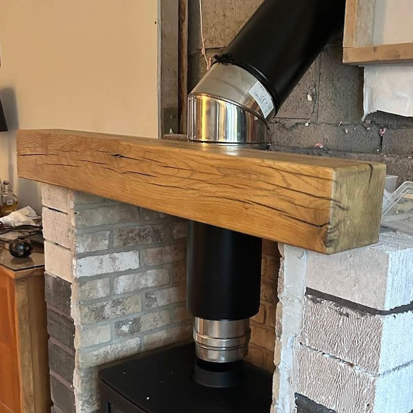 Oak Mantelpiece, 15 x 15cm - Small Rounded Edge - Ivel & True
