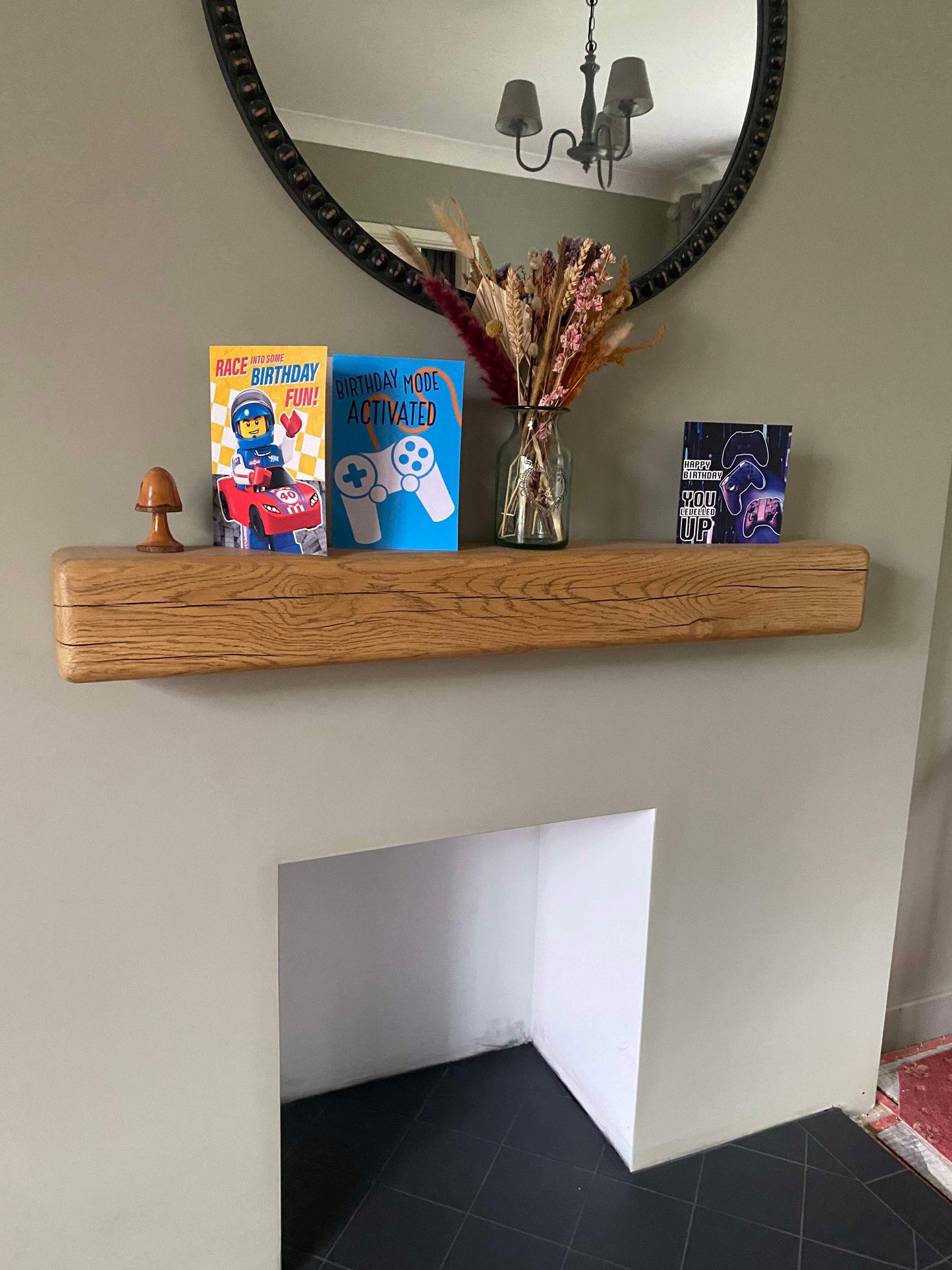 Oak Mantelpiece, 12.5 x 12.5cm - Large Rounded Edge - Ivel & True