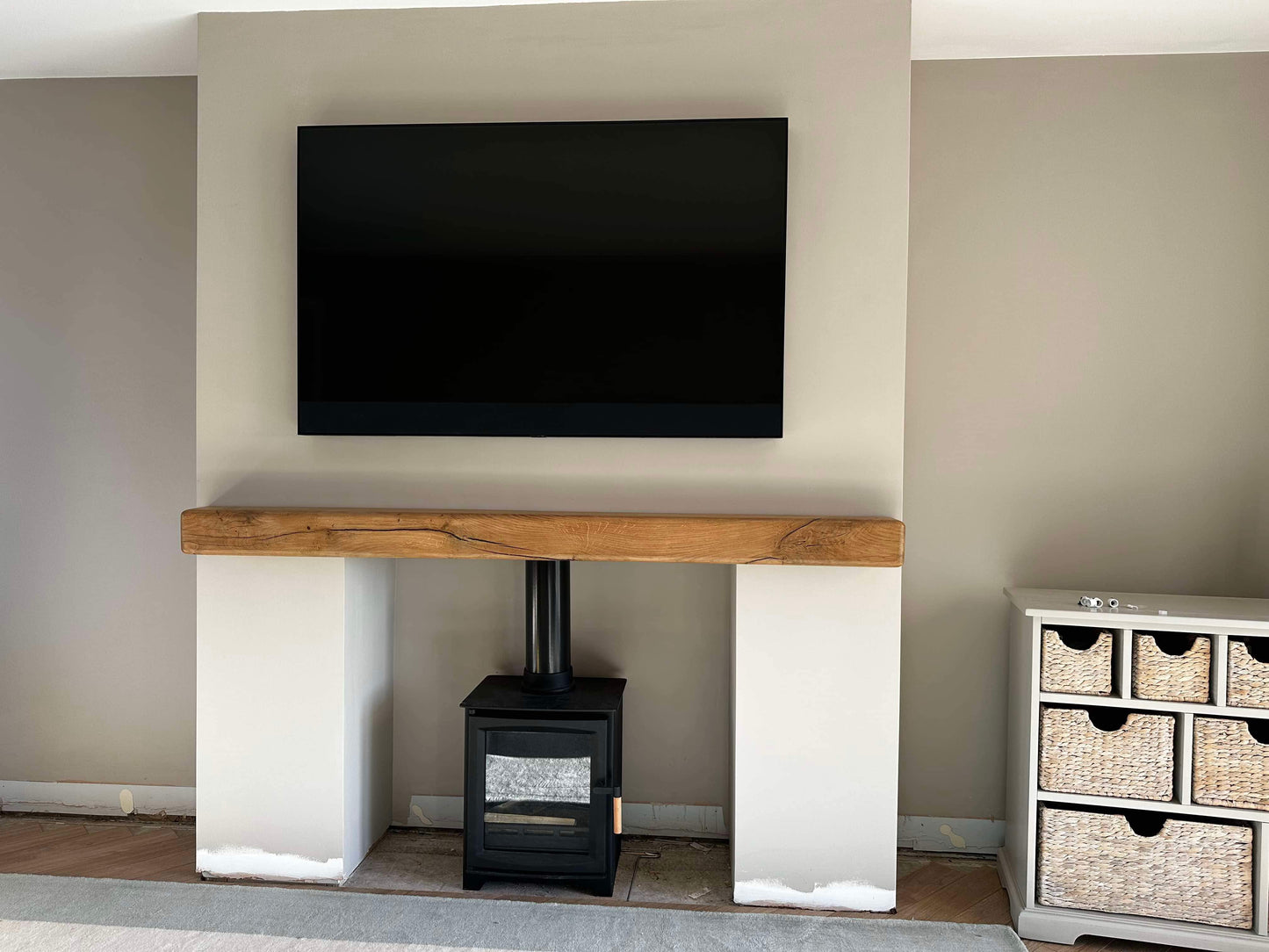 Oak Mantelpiece, 12.5 x 12.5cm - Large Rounded Edge - Ivel & True