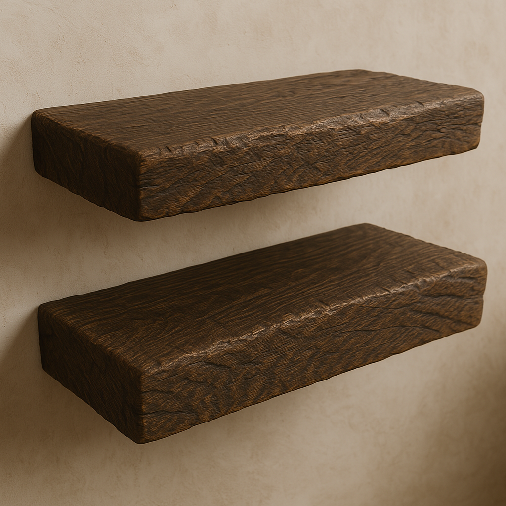 Oak Shelf, 7cm Thick - Rustic Edge - Ivel & True