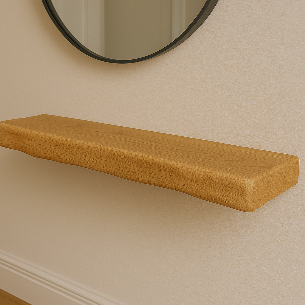 Oak Shelf, 7cm Thick - Waney Edge - Ivel & True