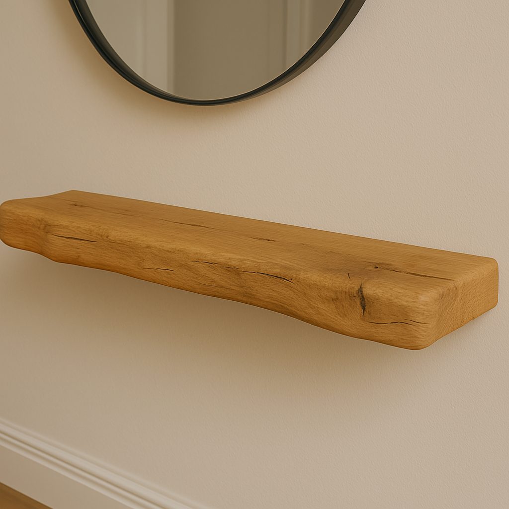 Oak Shelf, 7cm Thick - Waney Edge - Ivel & True
