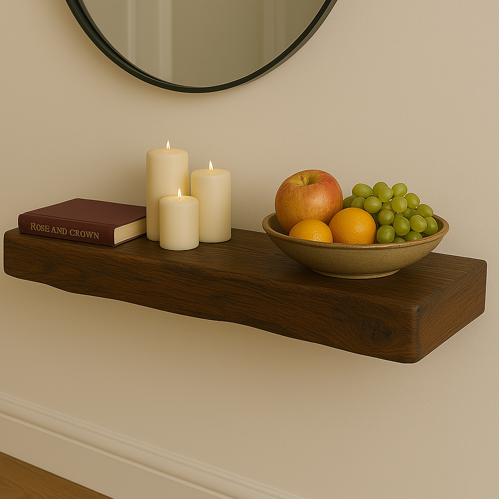 Oak Shelf, 7cm Thick - Waney Edge - Ivel & True