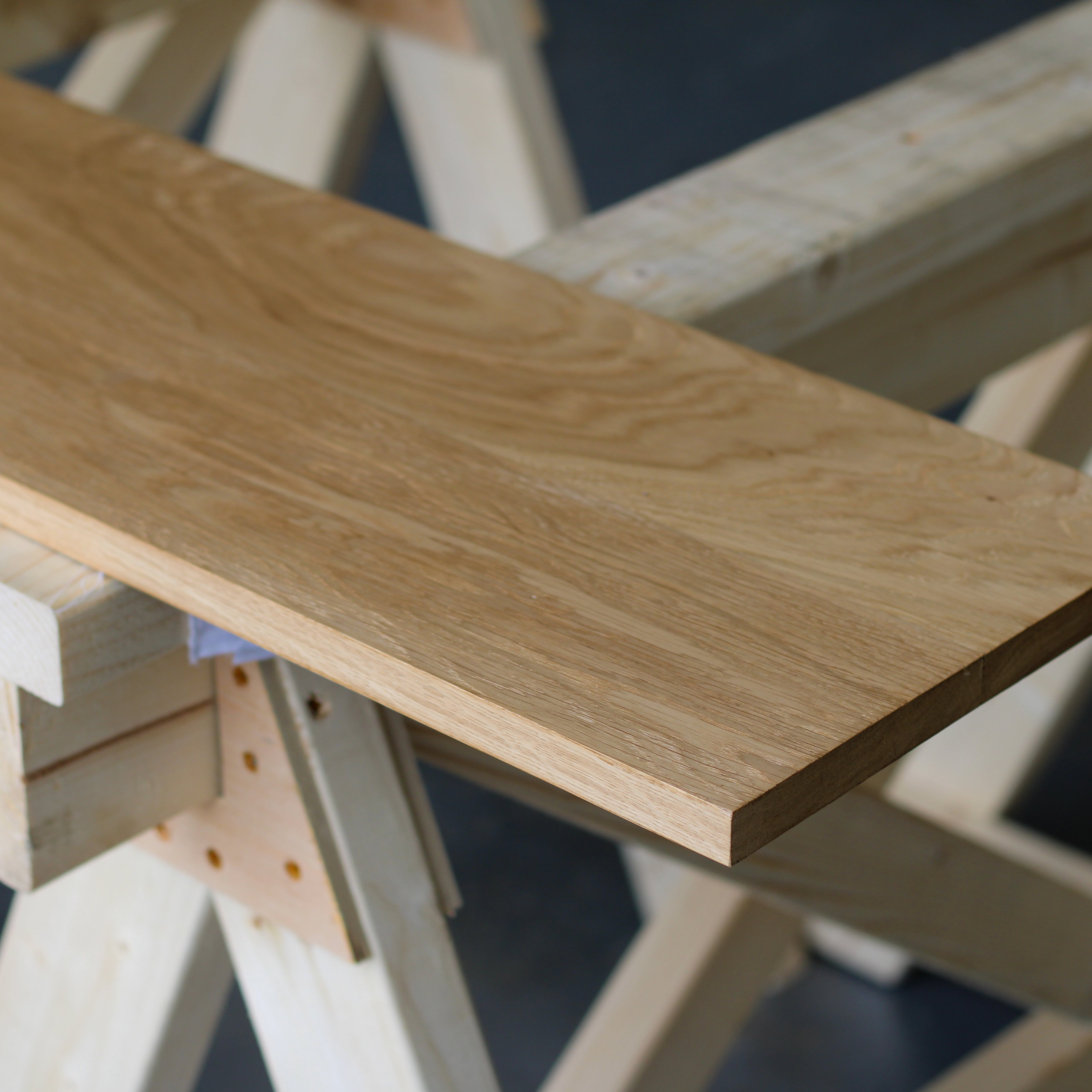 Oak Shelf, 2cm Thick - Straight Edge - Ivel & True