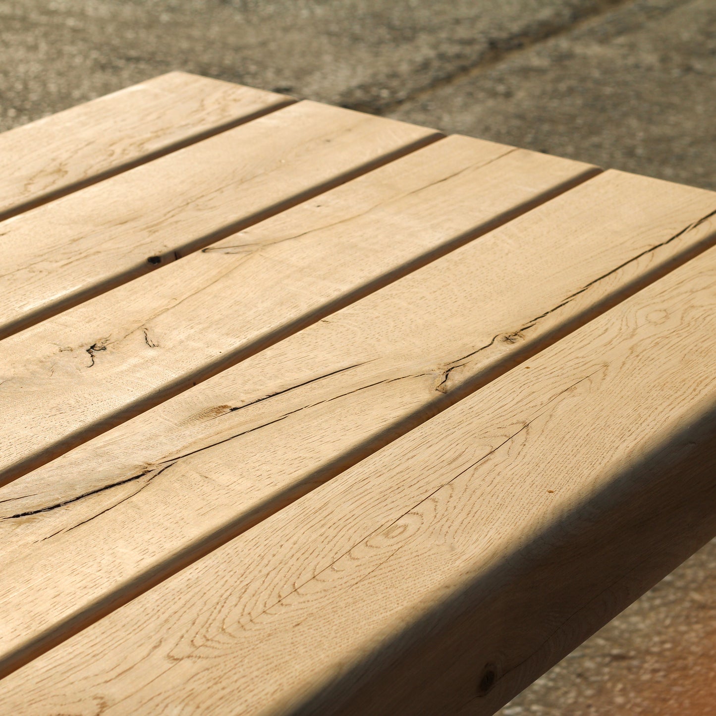 Solid Air-Dried Oak Garden/Outdoor Bench - Large Rounded Edge - Ivel & True