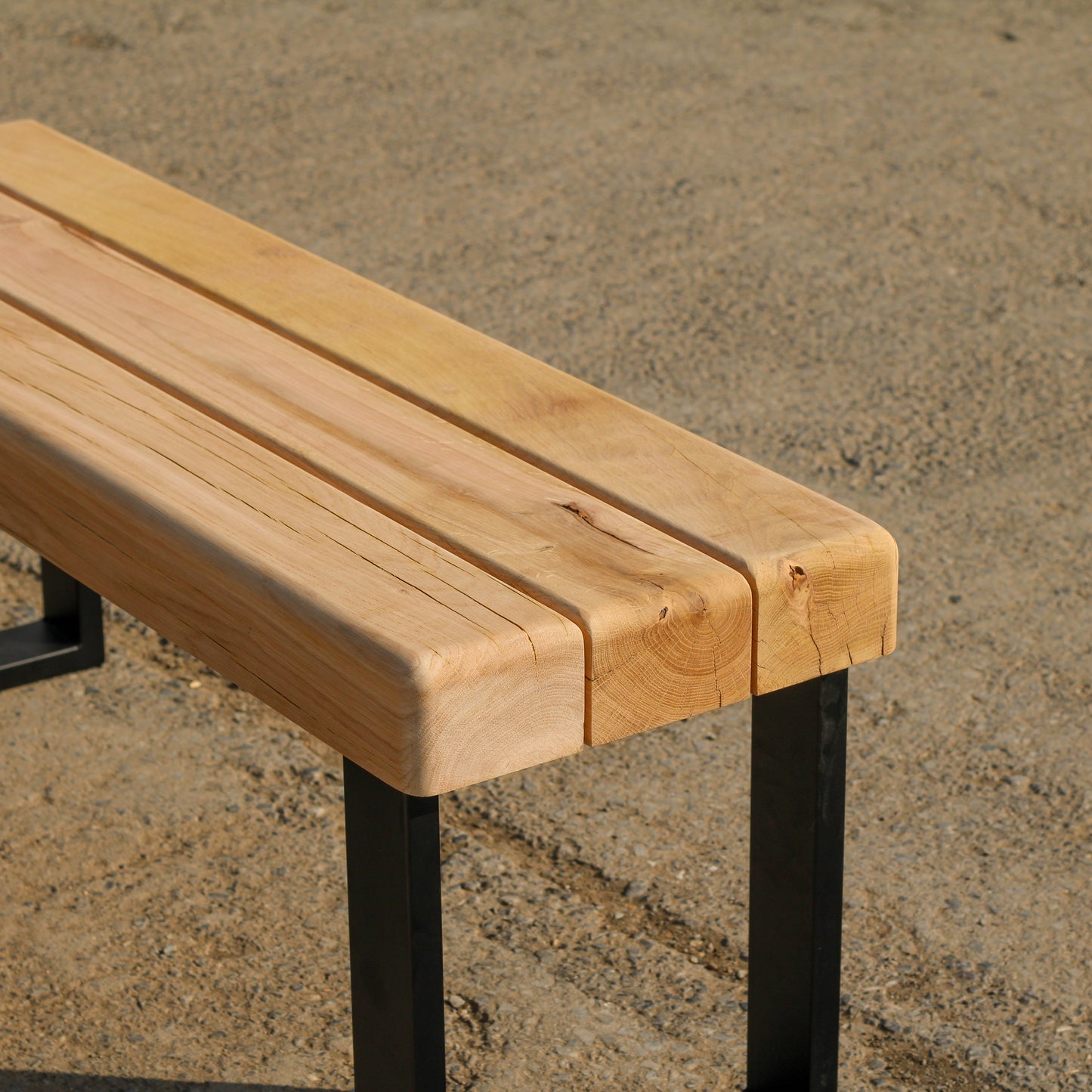 Solid Air-Dried Oak Garden/Outdoor Bench - Large Rounded Edge - Ivel & True