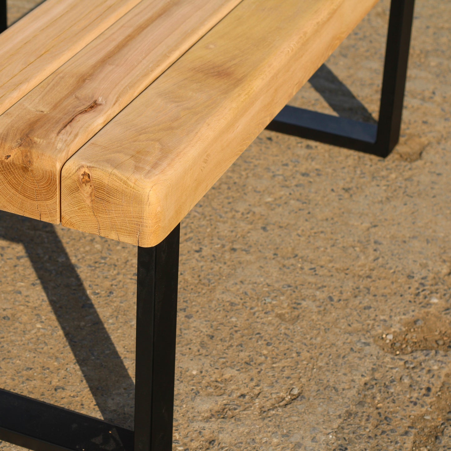 Solid Air-Dried Oak Garden/Outdoor Bench - Large Rounded Edge - Ivel & True