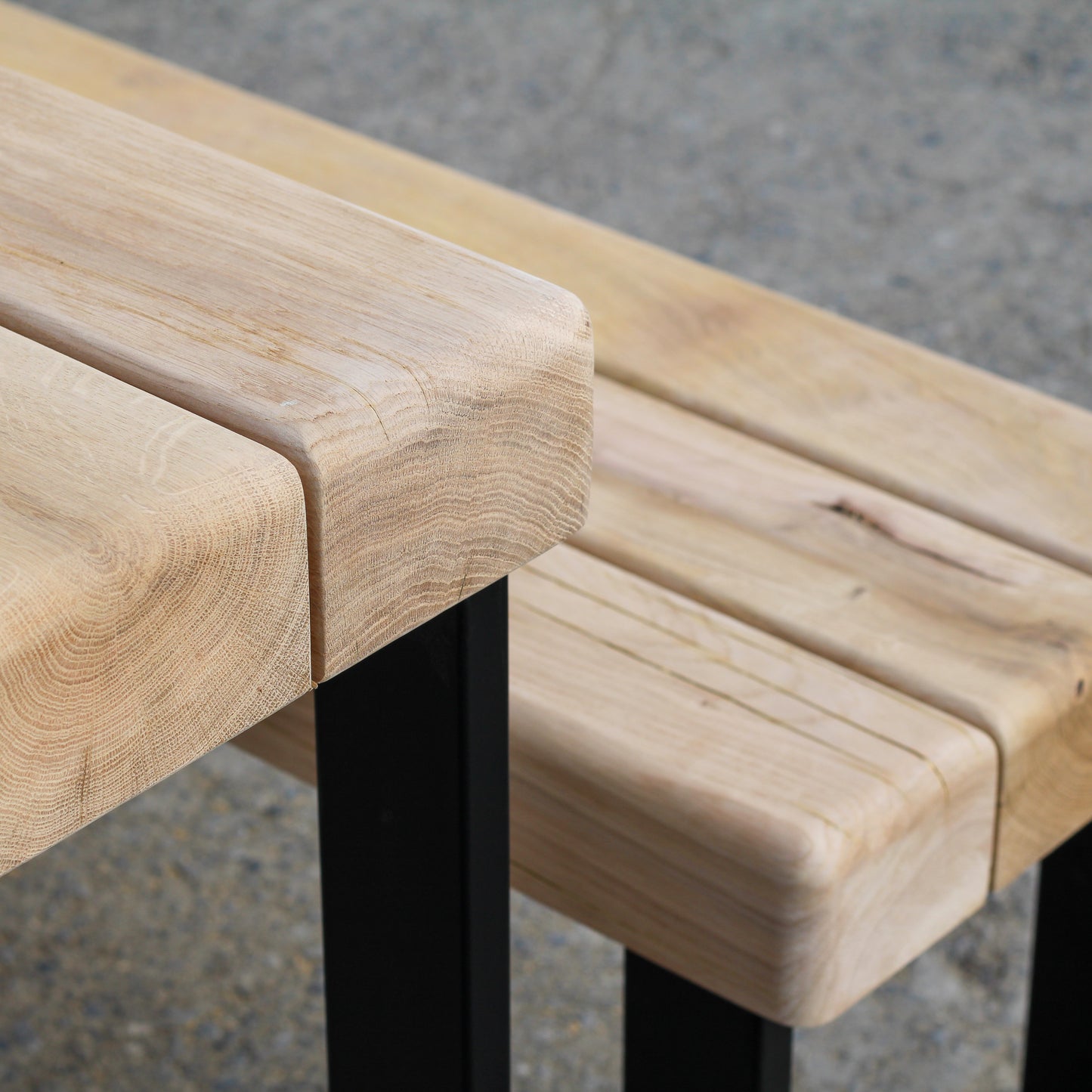 Solid Air-Dried Oak Garden/Outdoor Bench - Large Rounded Edge - Ivel & True