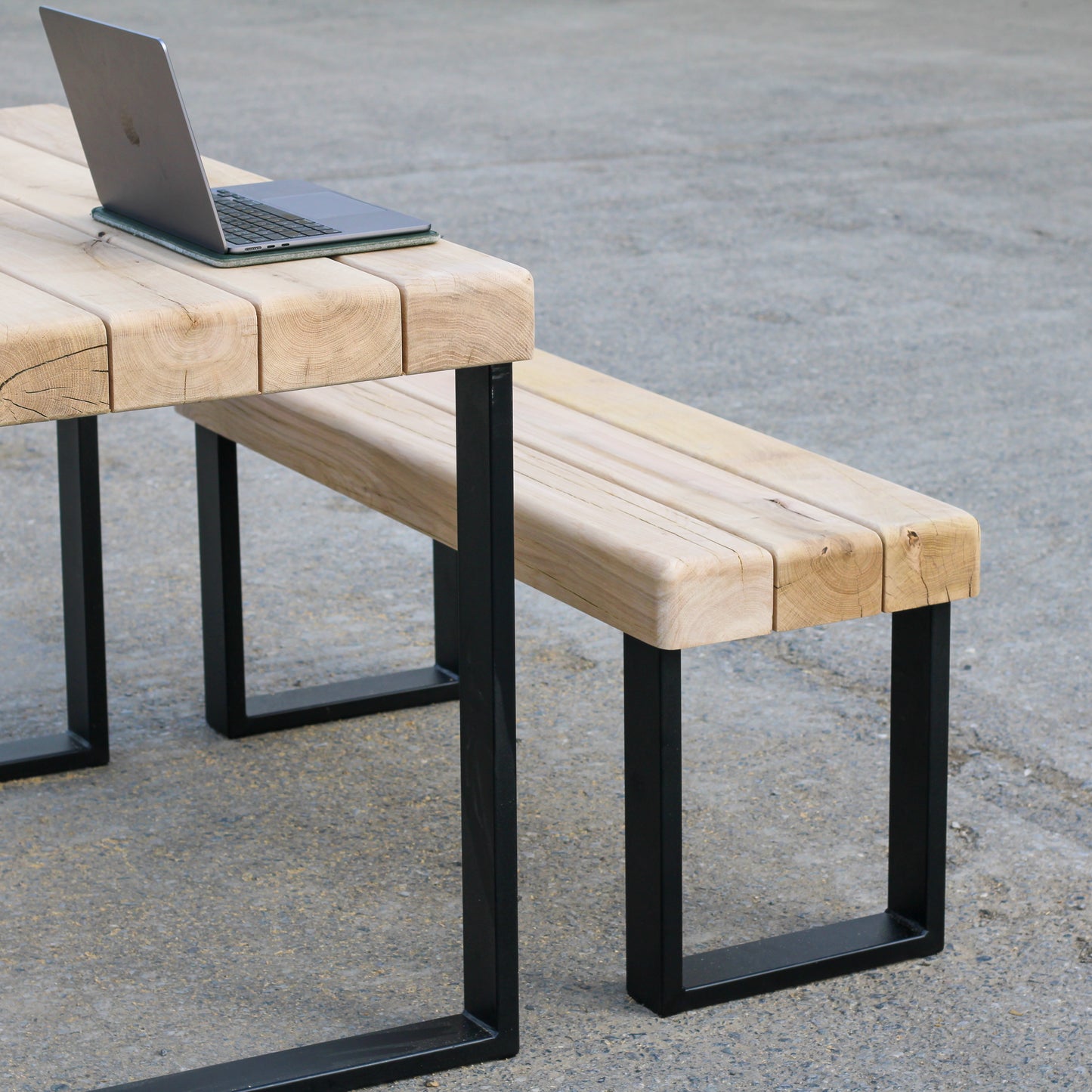 Solid Air-Dried Oak Garden/Outdoor Bench - Large Rounded Edge - Ivel & True