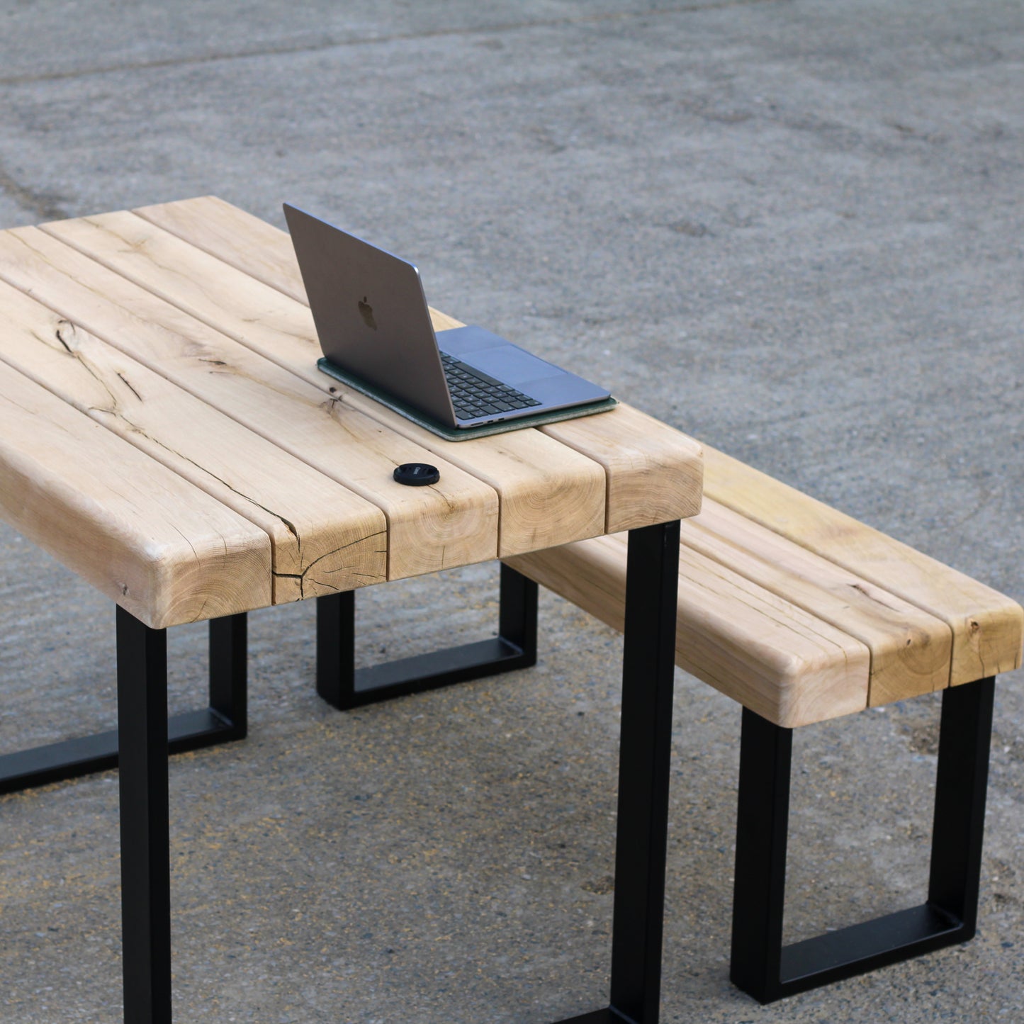 Solid Air-Dried Oak Garden/Outdoor Bench - Large Rounded Edge - Ivel & True