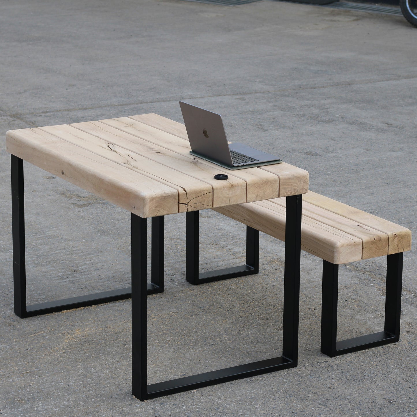 Solid Air-Dried Oak Garden/Outdoor Bench - Large Rounded Edge - Ivel & True