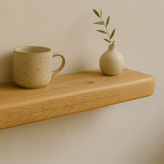 Oak Shelf, 7cm Thick - Large Rounded Edge - Ivel & True