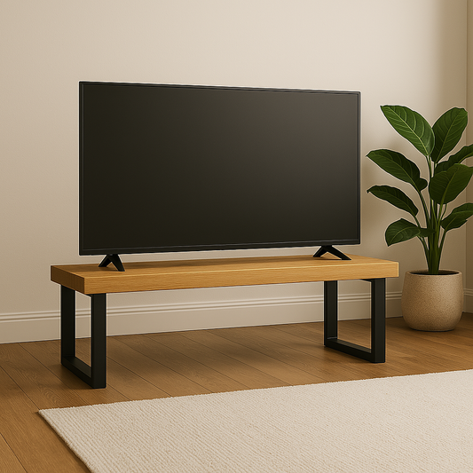 Solid Oak TV Stand - Straight Edge - Ivel & True