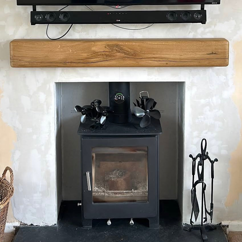 Oak Mantelpiece, 15 x 15cm - Large Rounded Edge - Ivel & True