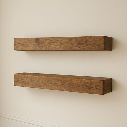 Oak Shelf, 10cm Thick - Straight Edge - Ivel & True