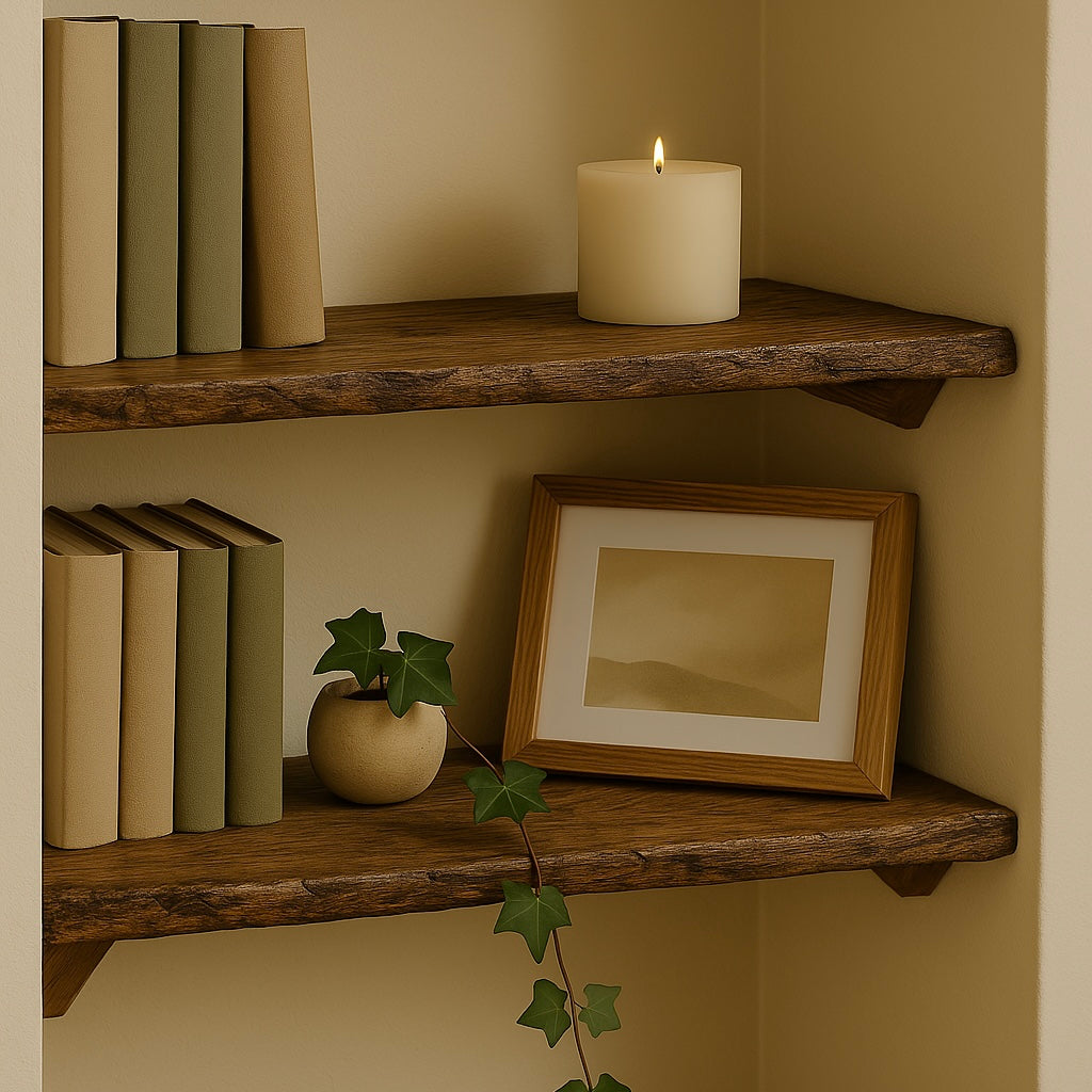 Oak Shelf, 2cm Thick - Rustic Edge - Ivel & True