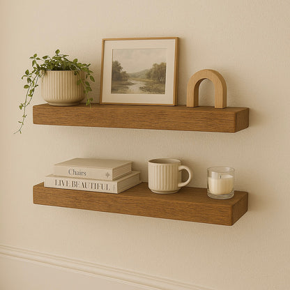 Oak Shelf, 7cm Thick - Straight Edge - Ivel & True