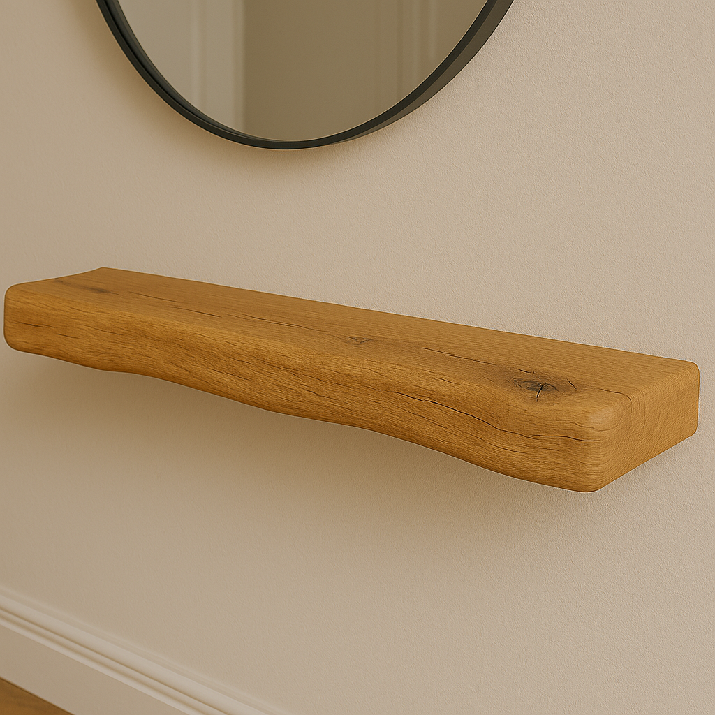 Oak Shelf, 7cm Thick - Waney Edge - Ivel & True