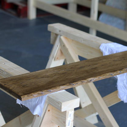 2cm Rustic Oak Shelf - Jacobean