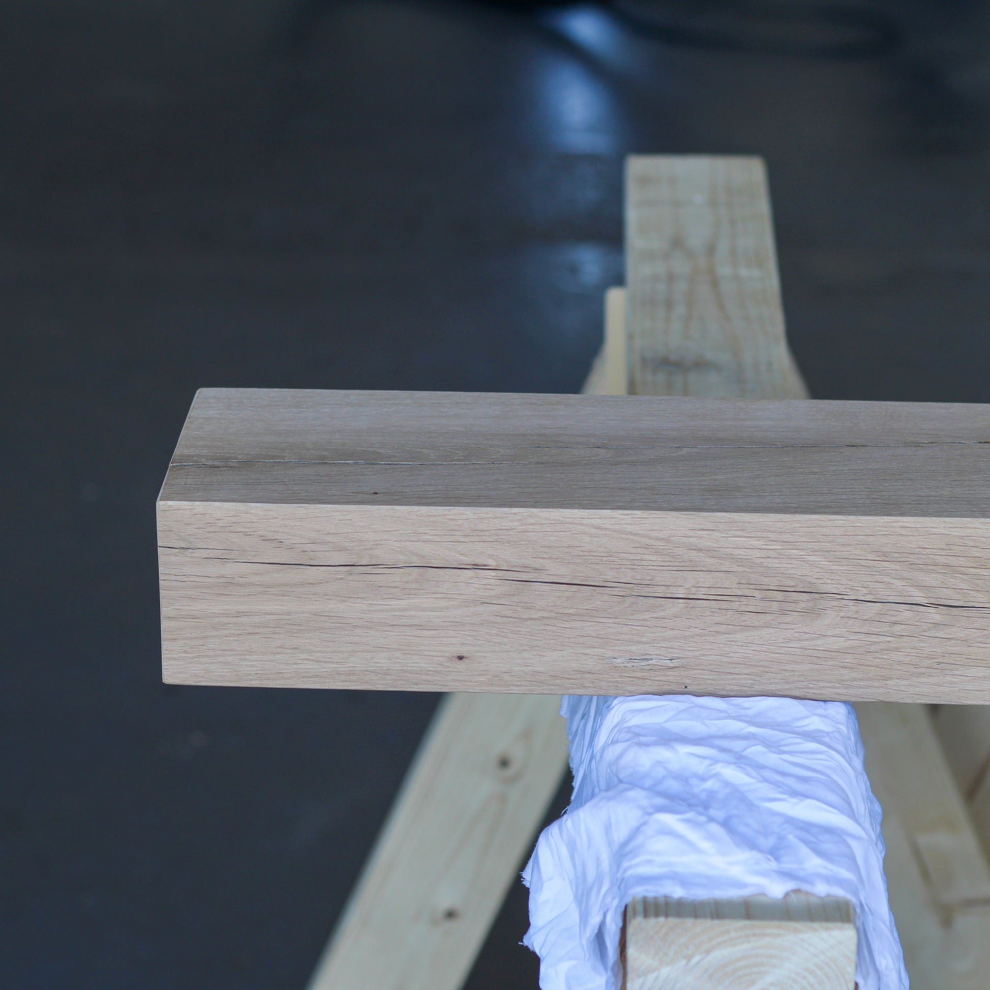 Oak Shelf, 10cm Thick - Straight Edge - Ivel & True